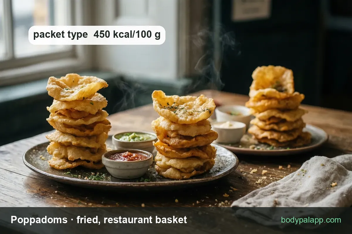 Poppadom variants calories comparison