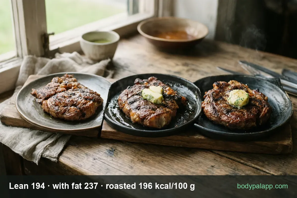 Pork chop variants calories comparison