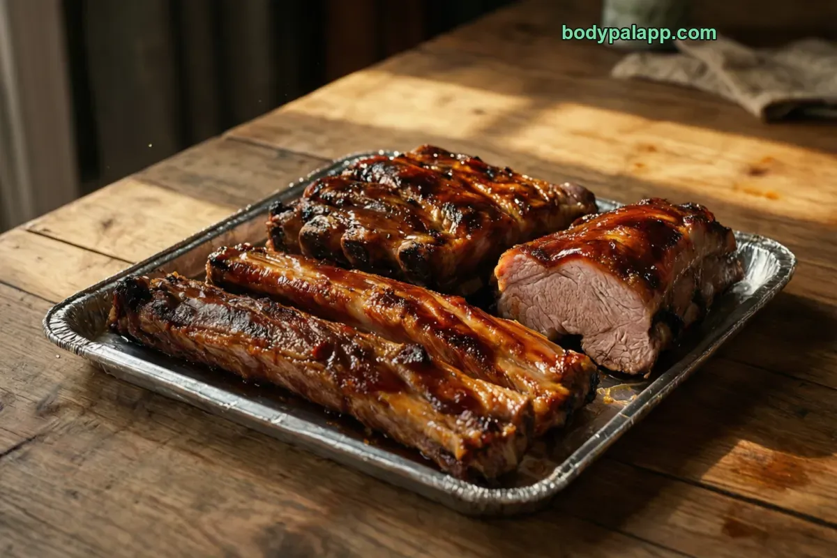 Boneless pork ribs, country-style, roasted
