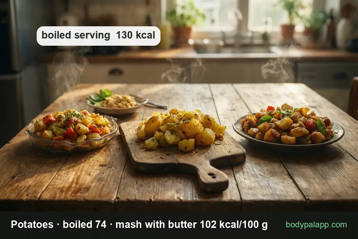 Potatoes variants calories comparison