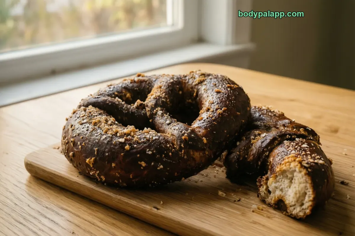 Pretzel bagel, packaged, per label
