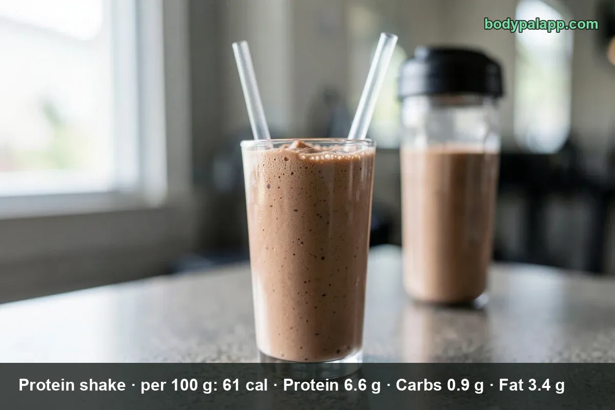 Ready-to-drink protein shake poured into a glass