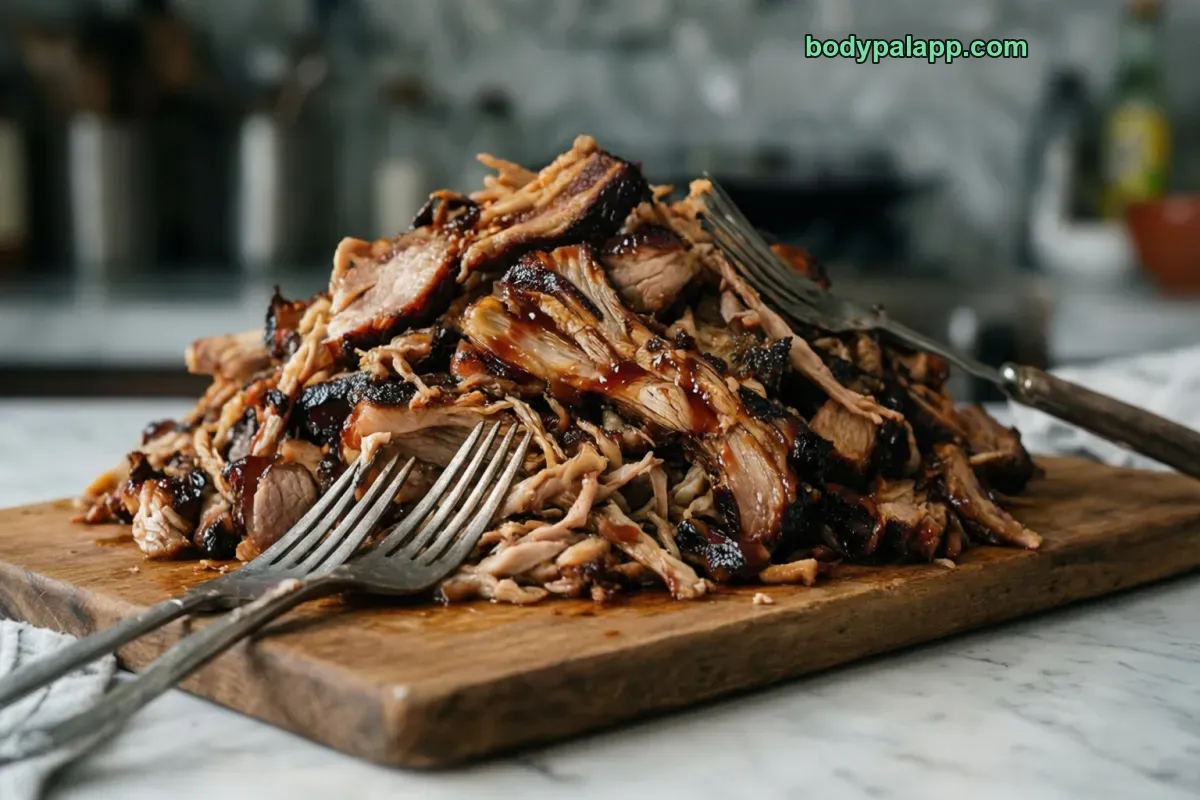 Pulled pork, in barbecue sauce