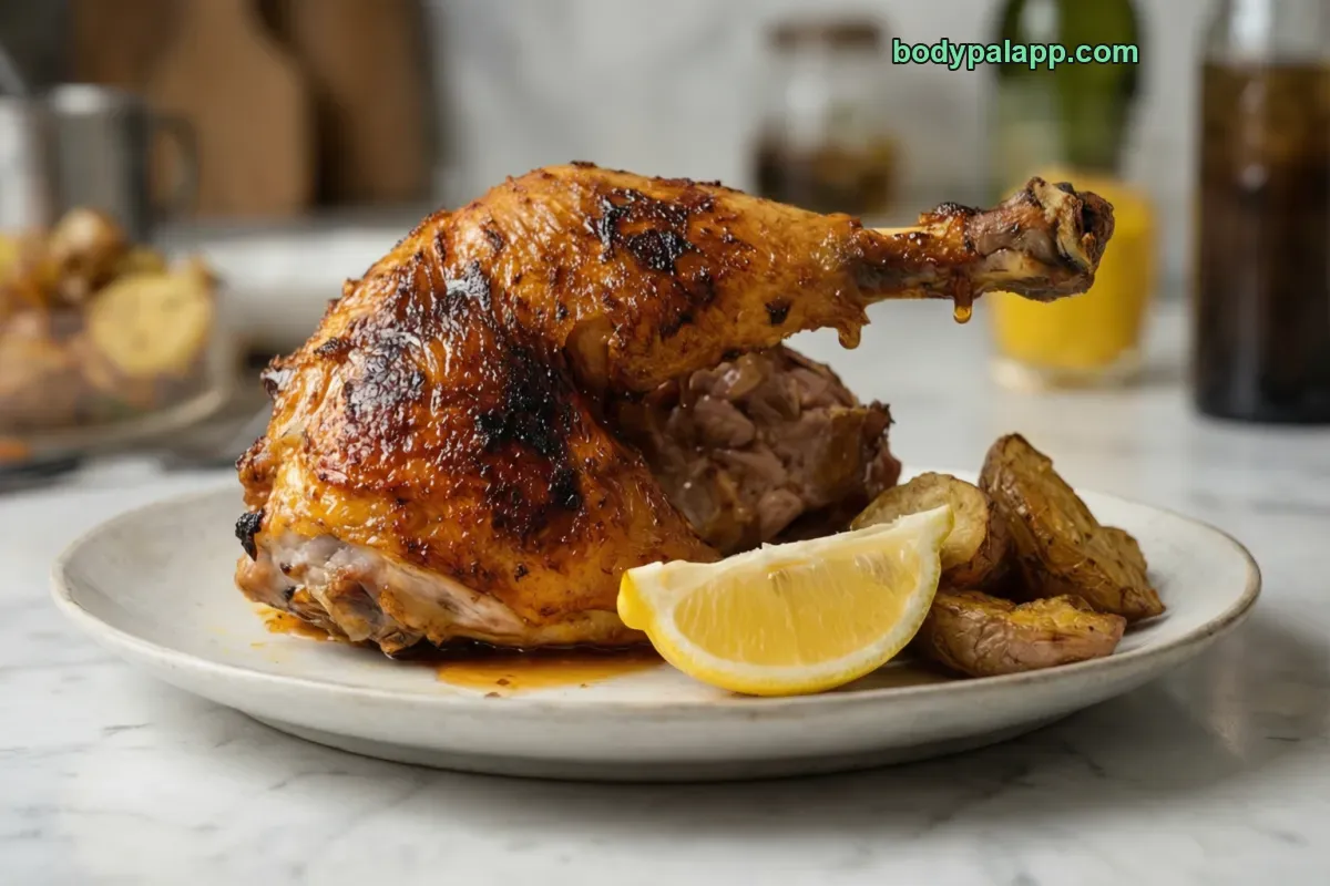 Quarter chicken, roasted, meat only