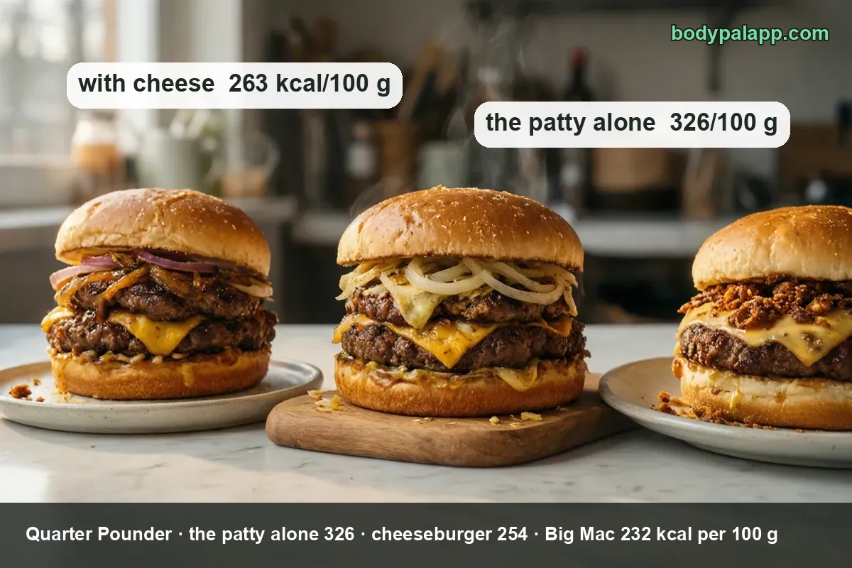 Quarter Pounder variants calories comparison