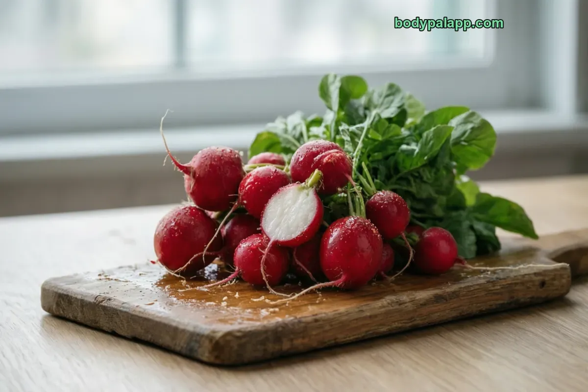 Radish, raw, red variety