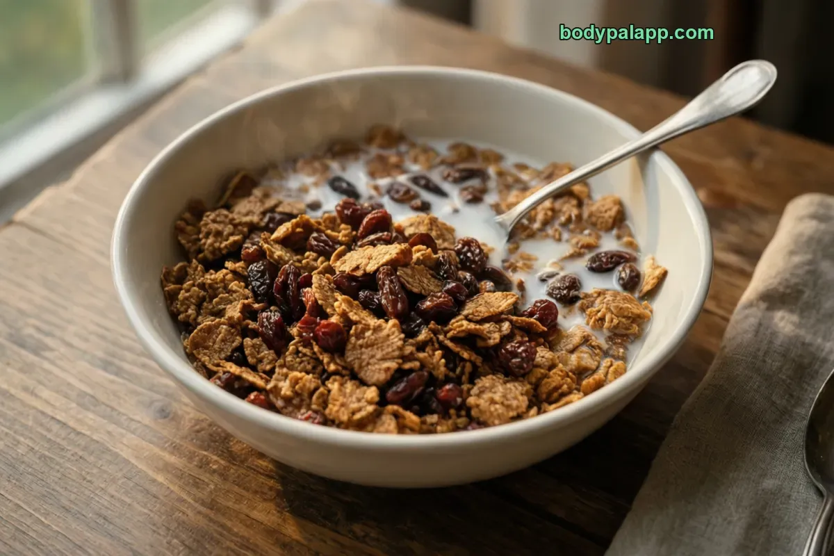 Raisin bran, ready-to-eat, without milk