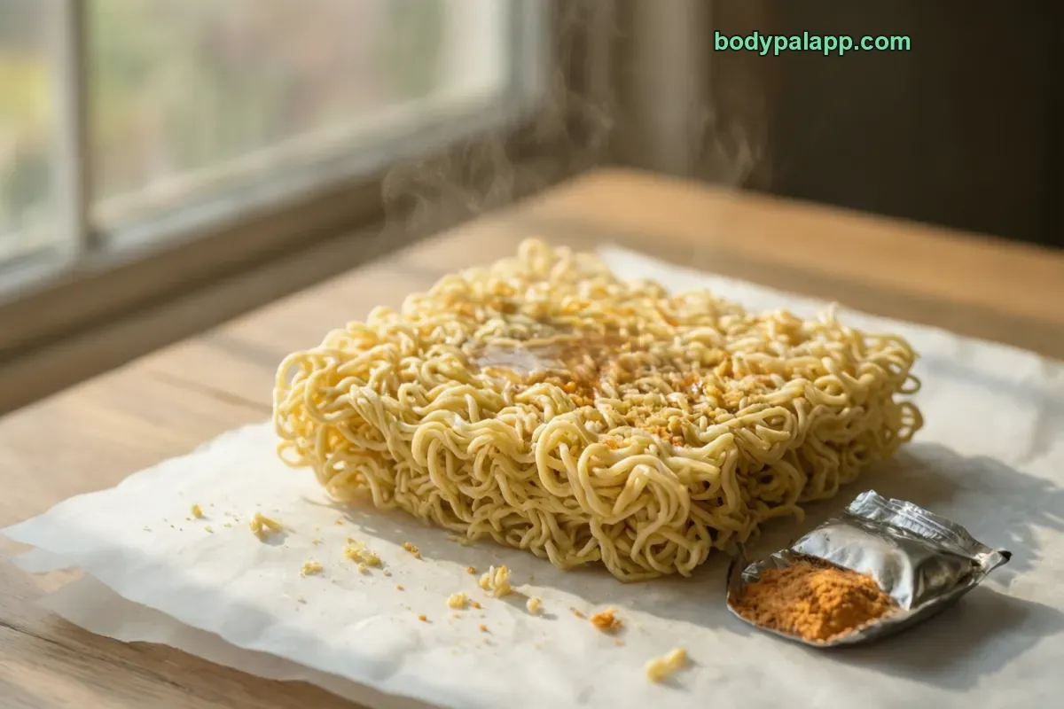 Ramen noodles, dry, any flavor