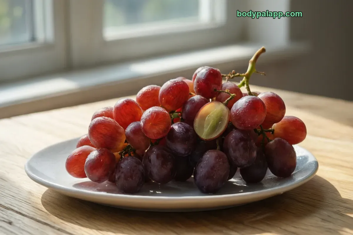 Red grapes, red variety, raw