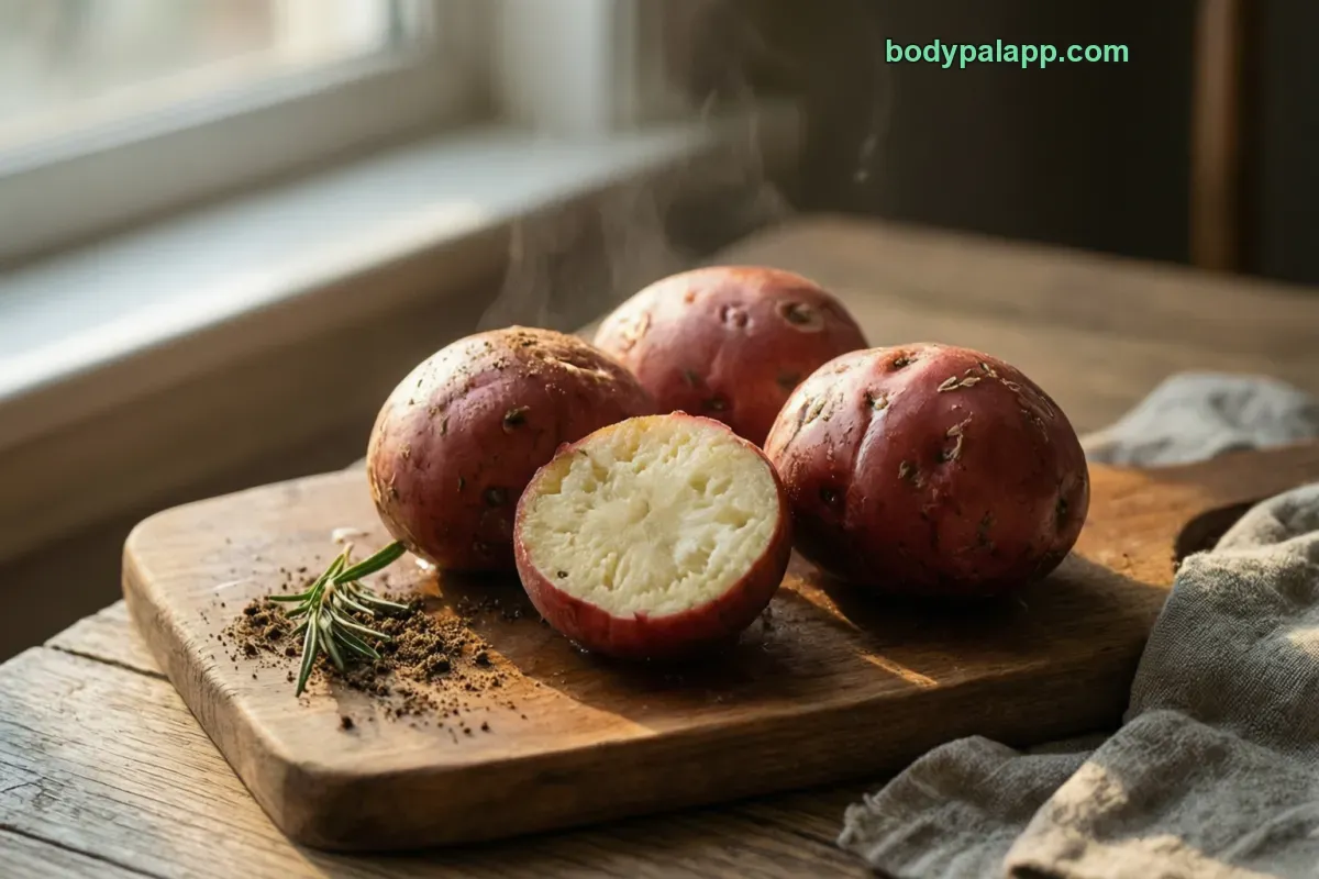 Red potato, baked, flesh and skin