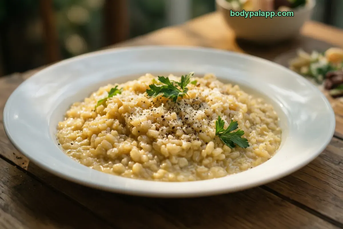 Risotto, packaged, per label