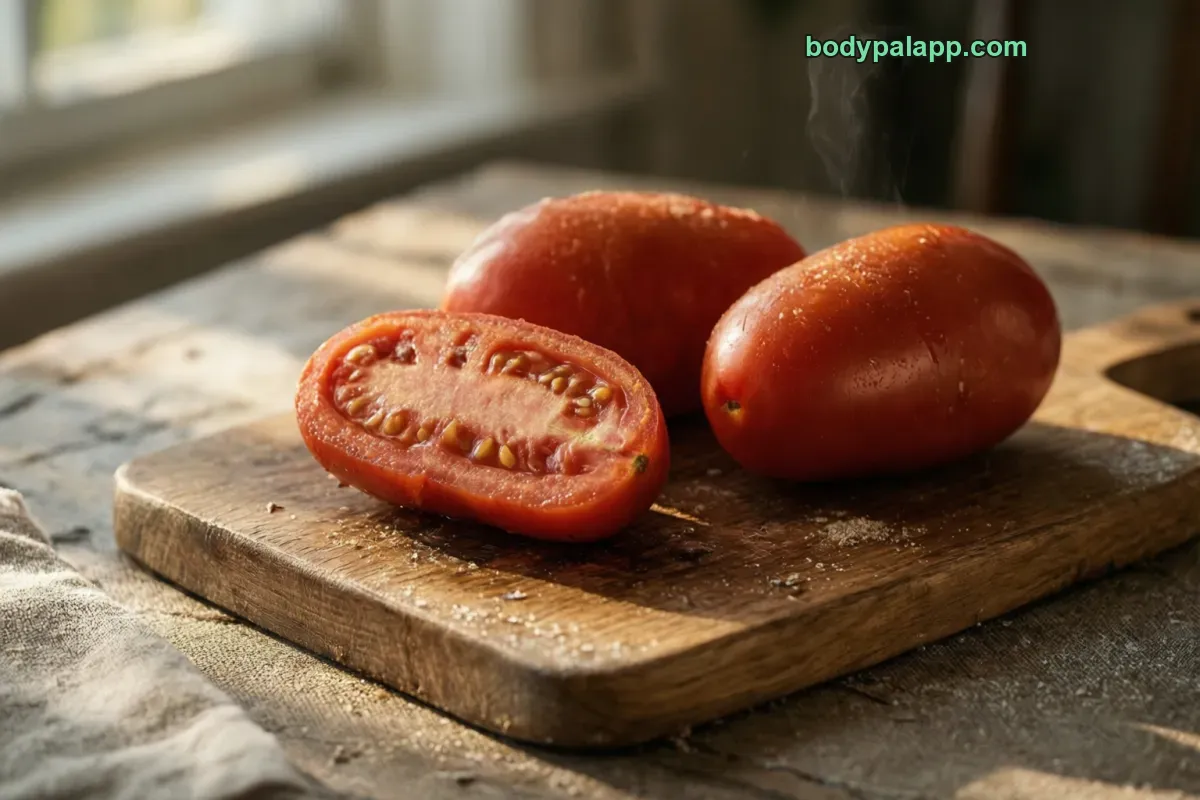 Roma tomato, red ripe, cooked