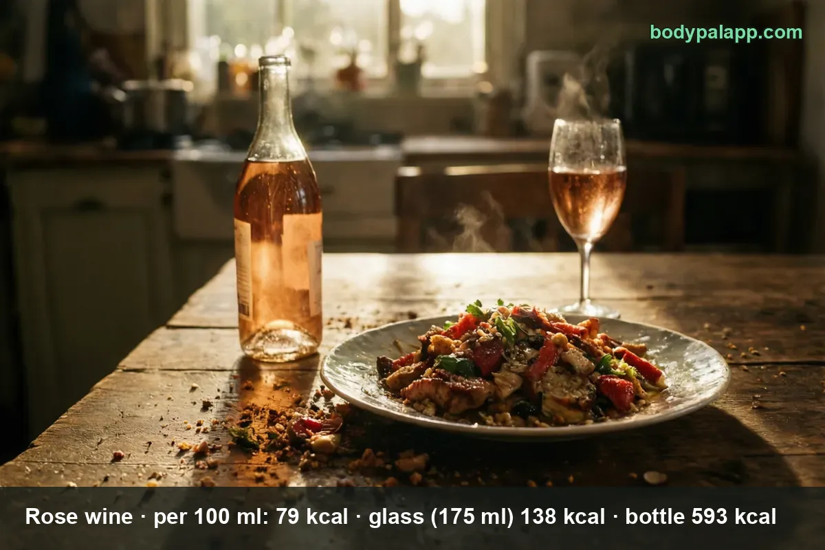 Glass of rosé wine - 138 calories per 175 ml glass