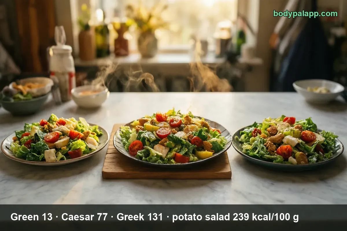Salad variants calories comparison