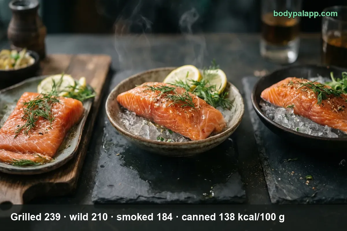 Salmon variants calories comparison