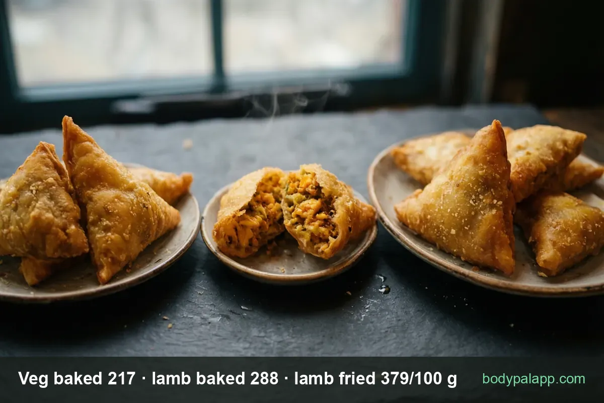Samosa variants calories comparison