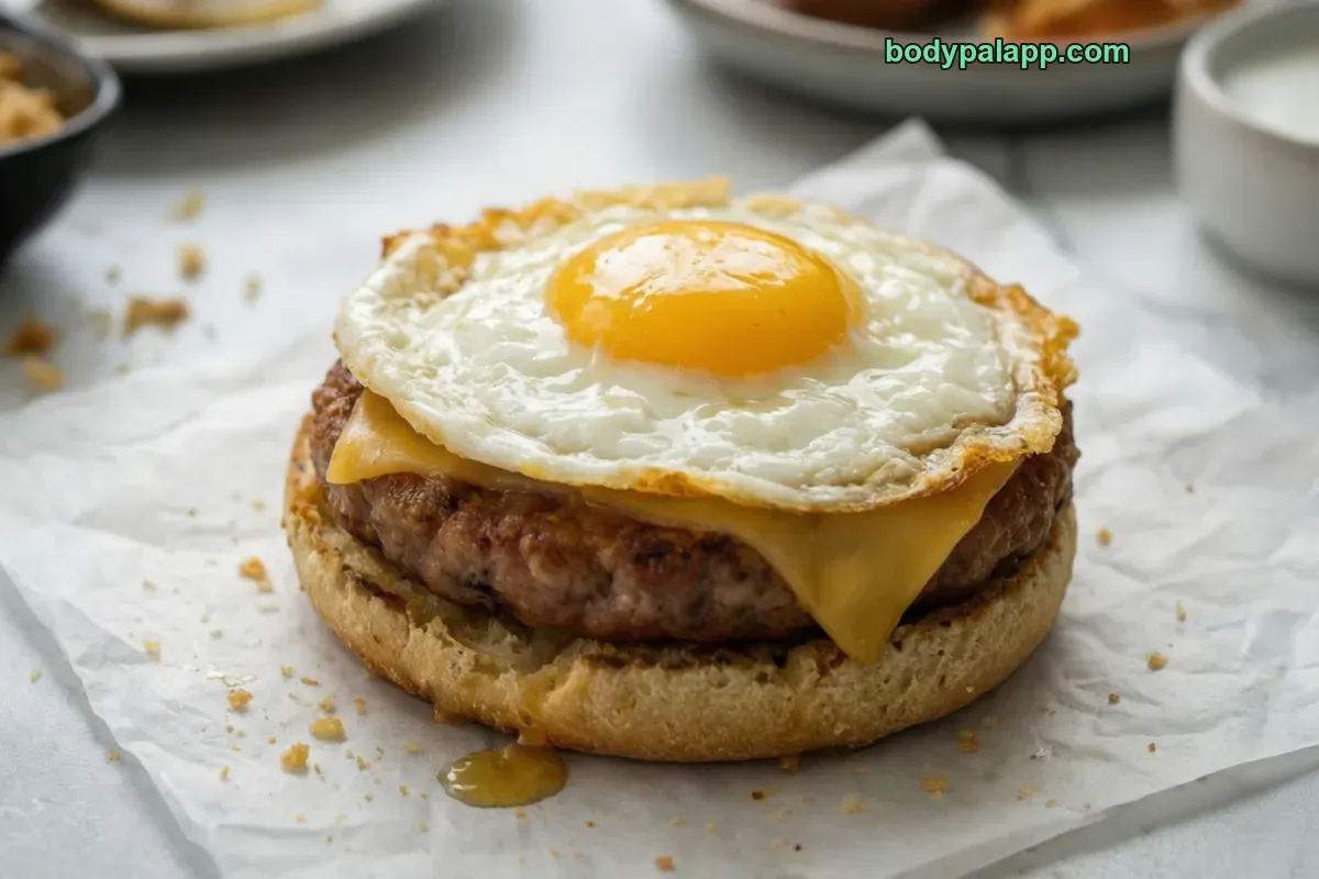Sausage egg mcmuffin, fast food