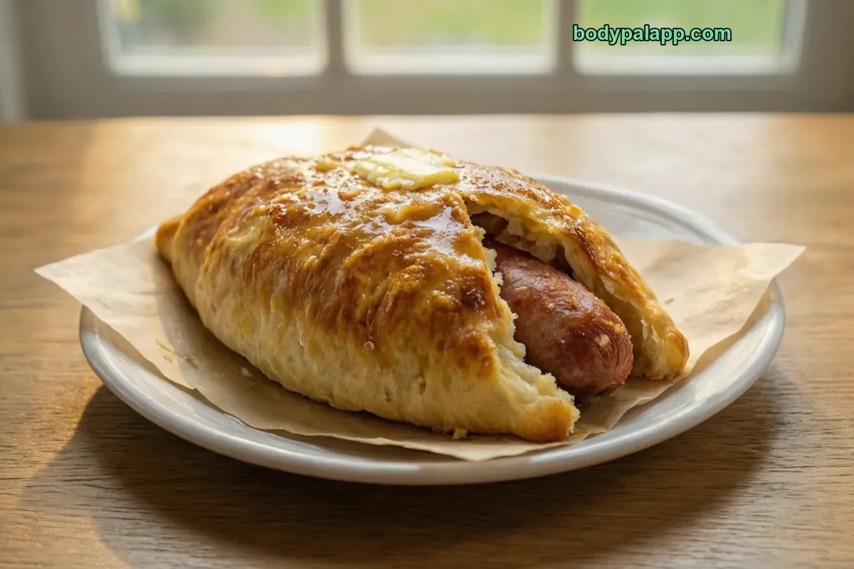 Sausage kolache, packaged, per label