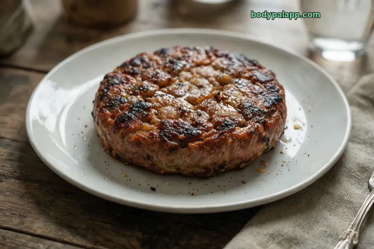 Sausage patty, generic pork, pan-fried