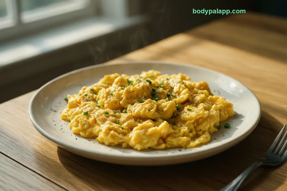 Scrambled egg, cooked, fat not specified