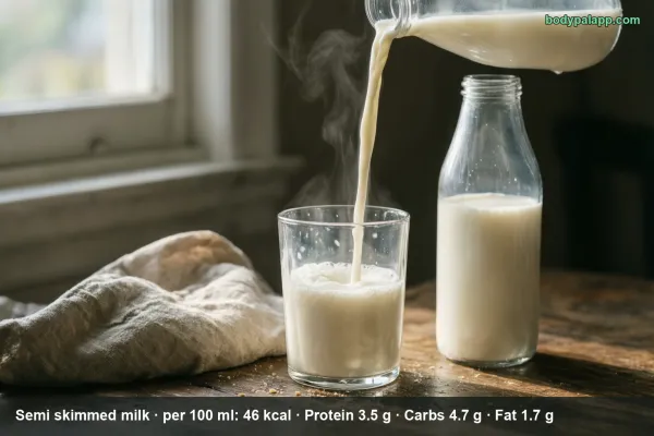 Semi skimmed milk calories