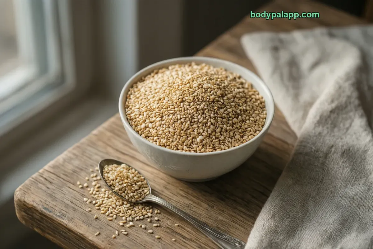 Sesame seeds, whole, dried