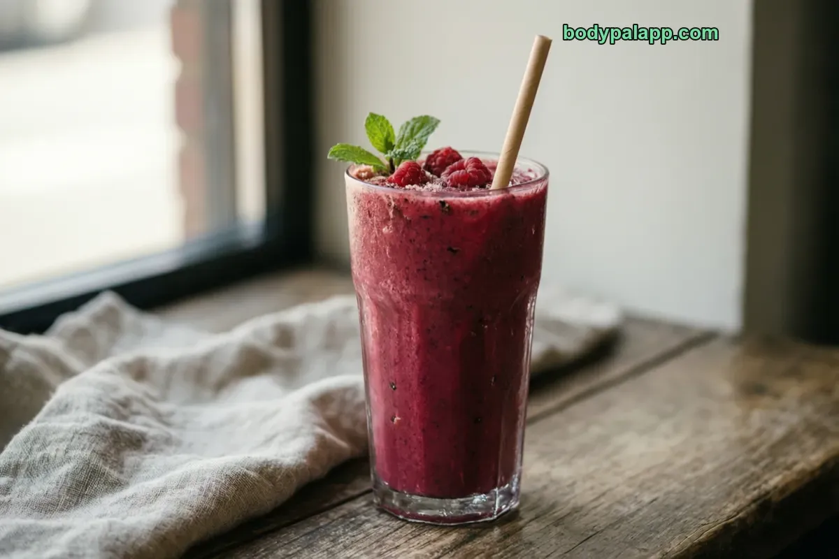 Smoothie, fruit, blended with dairy