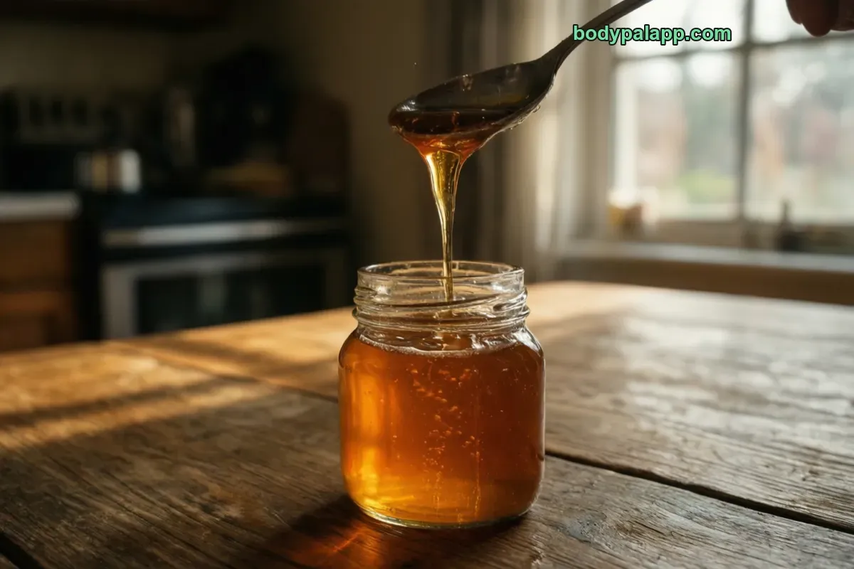 Spoon of honey, pure honey