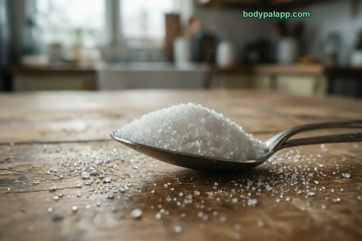 Spoonful of sugar, granulated, white
