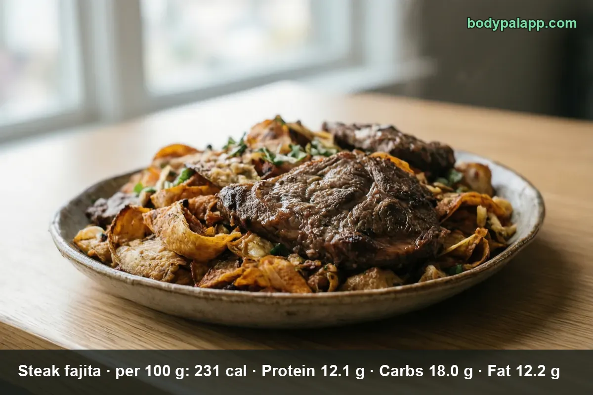 Whole grilled steak resting on a pile of crispy fried strips with green onion