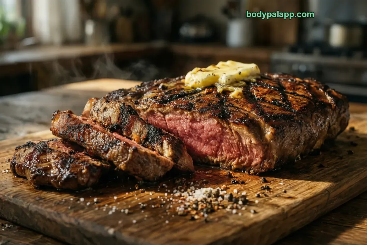 Grilled steak, grilled, ribeye cap, lean only