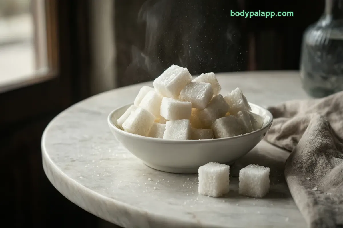 Sugar cube, pressed granulated white sugar
