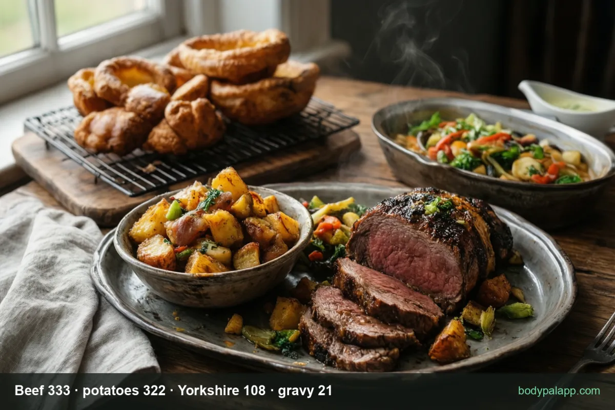 Sunday roast variants calories comparison