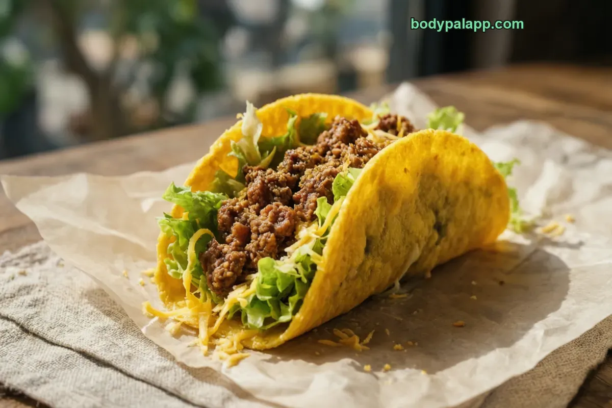 Taco bueno crunchy taco, fast food