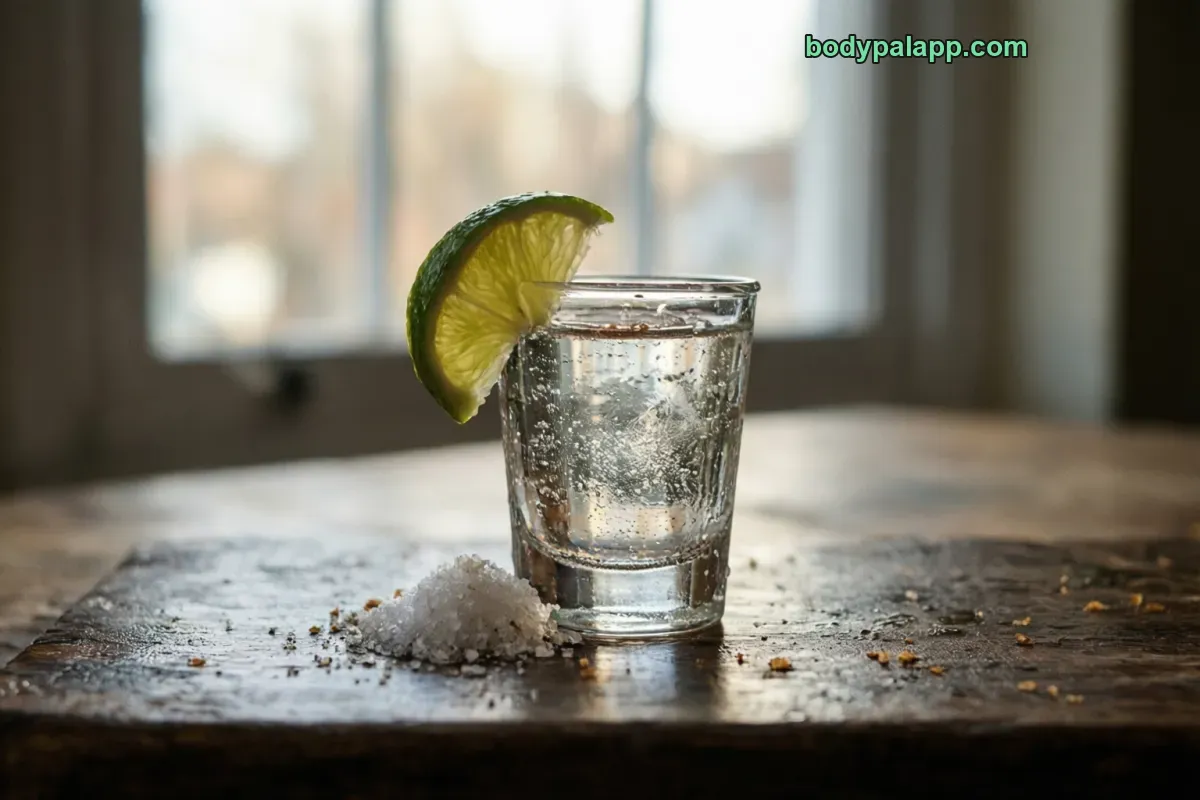 Tequila shot, tequila, 80 proof