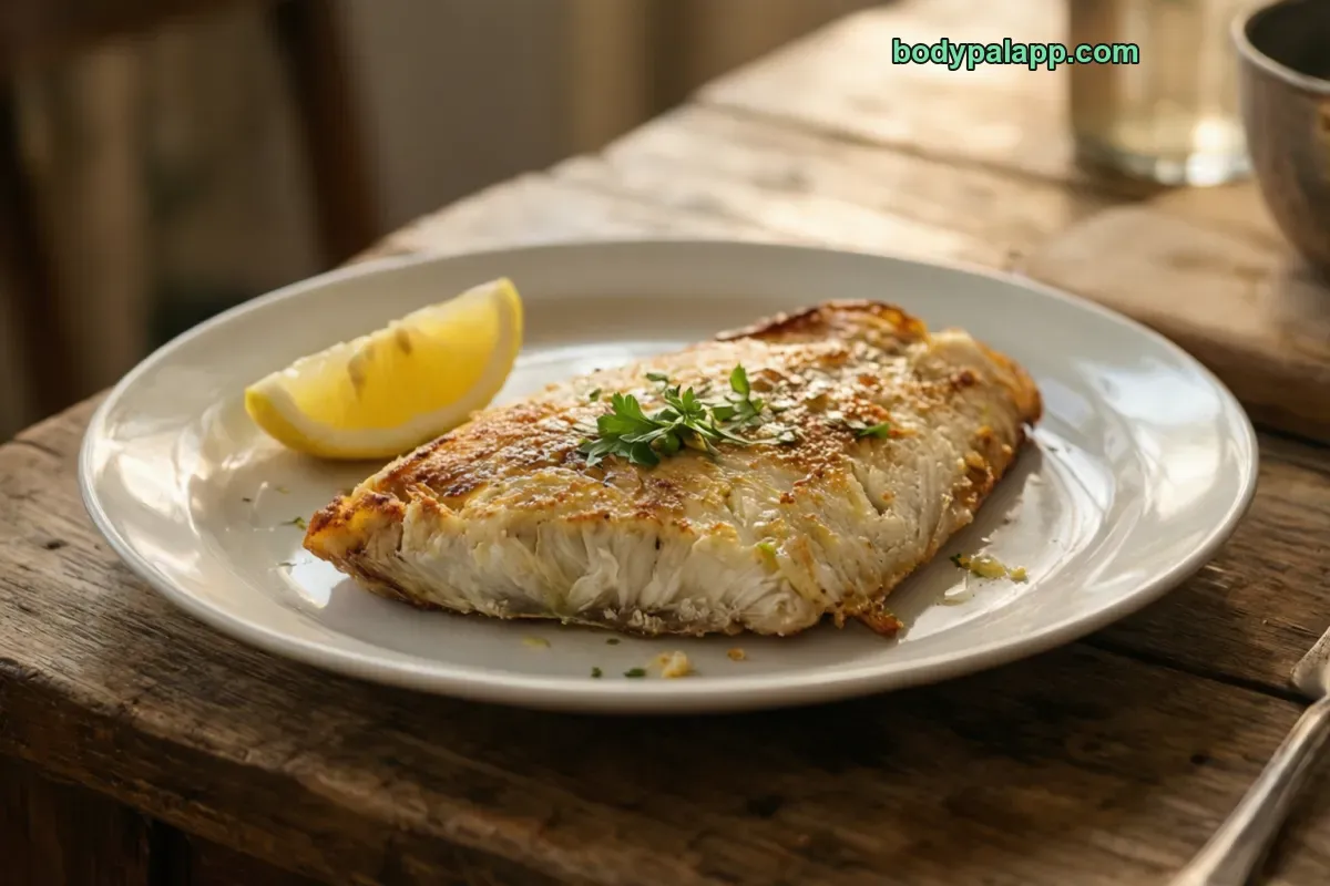 Baked tilapia fillet, baked, dry heat