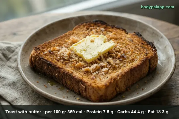 Toast with butter calories