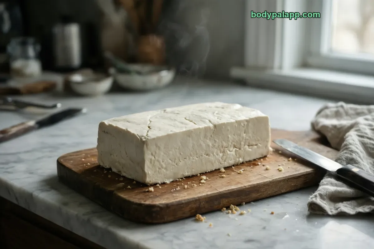 Tofu block, firm, raw, calcium-set