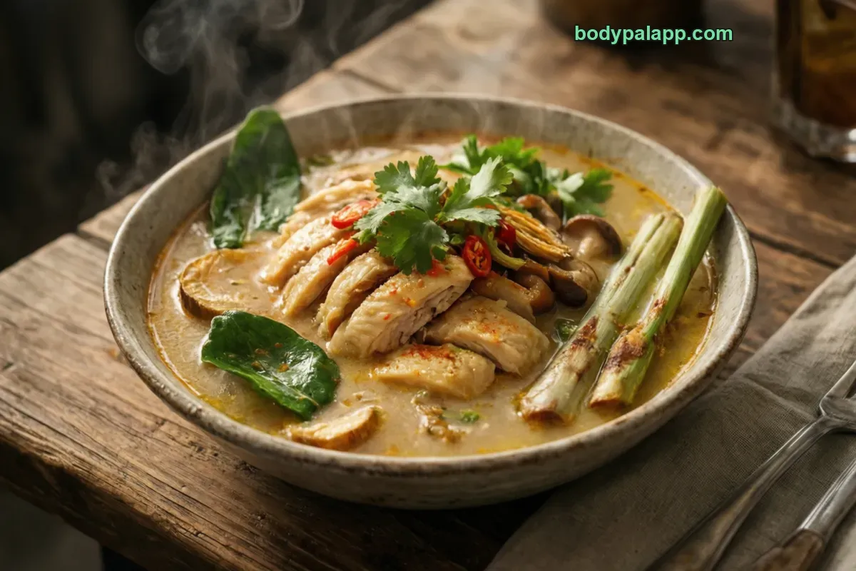 Tom kha soup, ready-to-eat Thai coconut curry