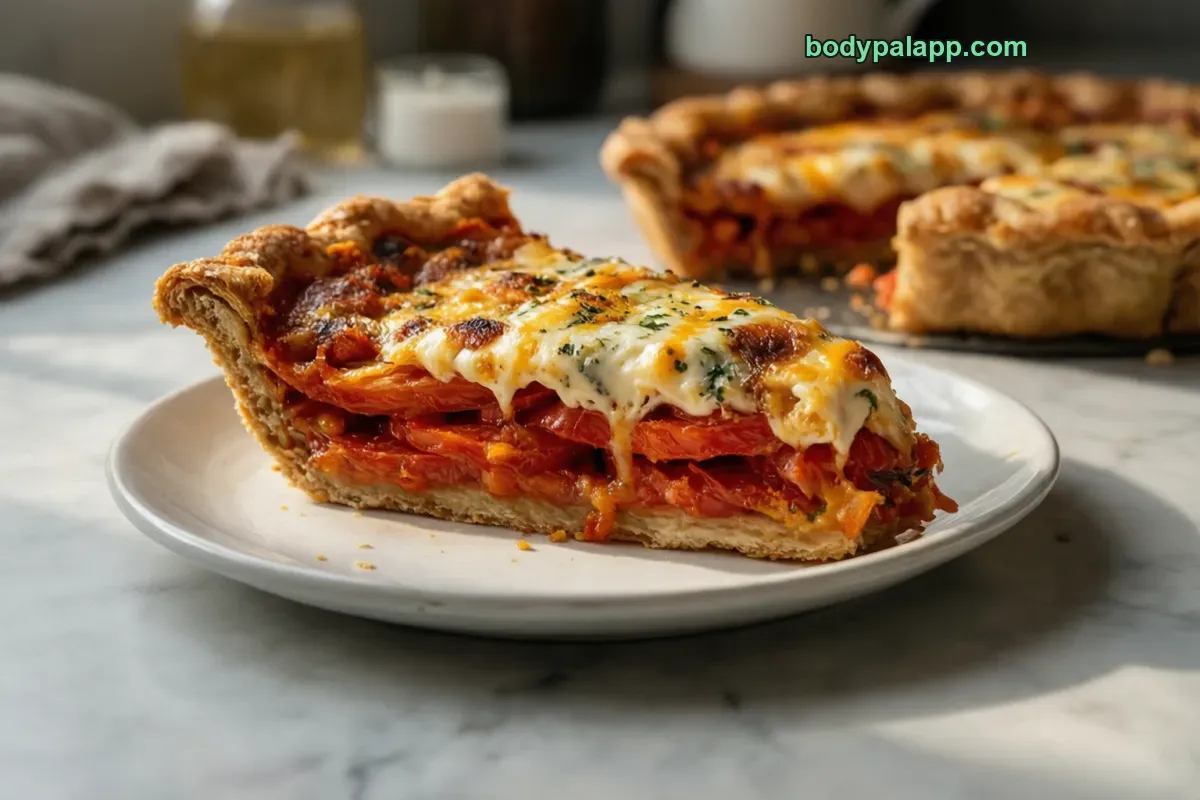 Tomato pie, packaged, per label