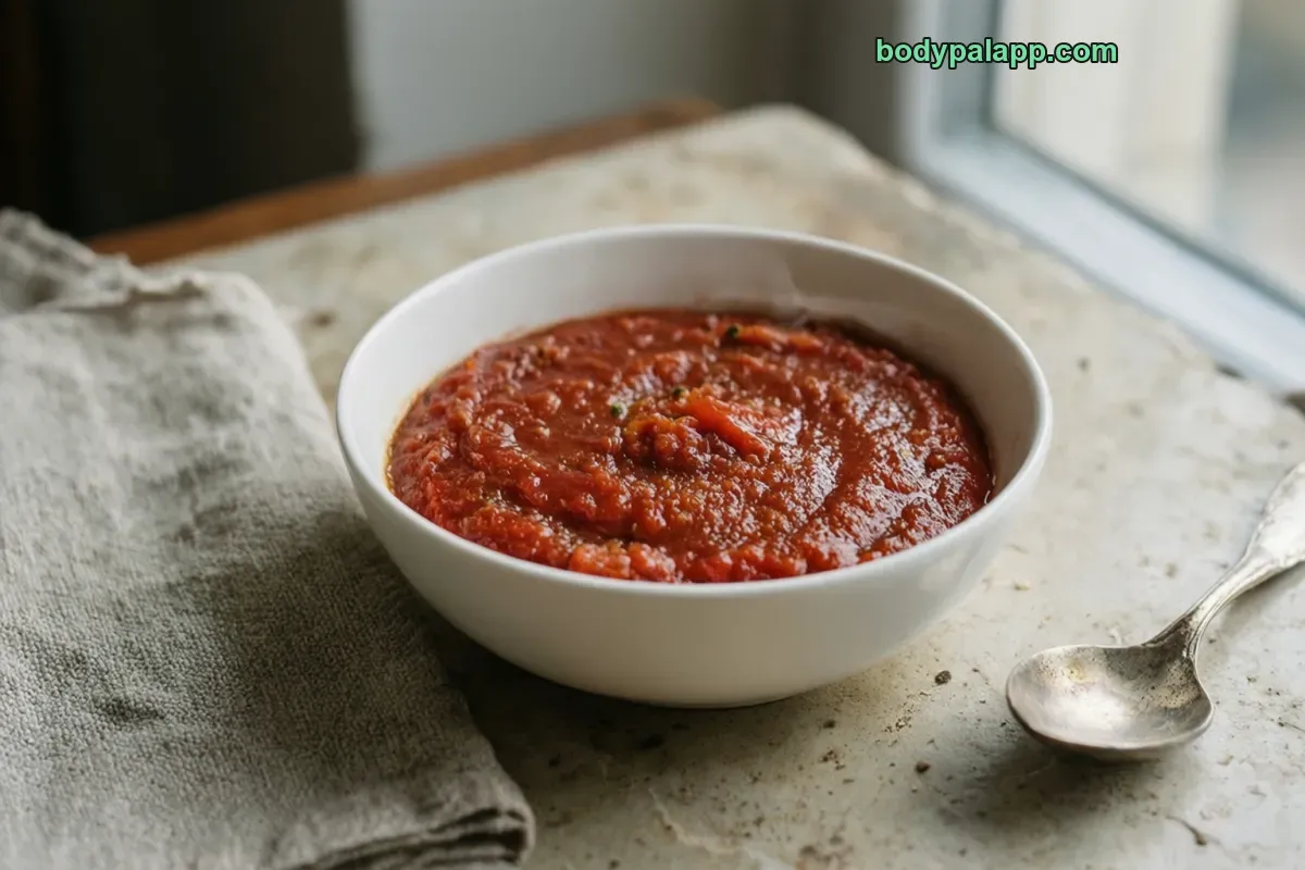 Tomato puree, canned, with salt added