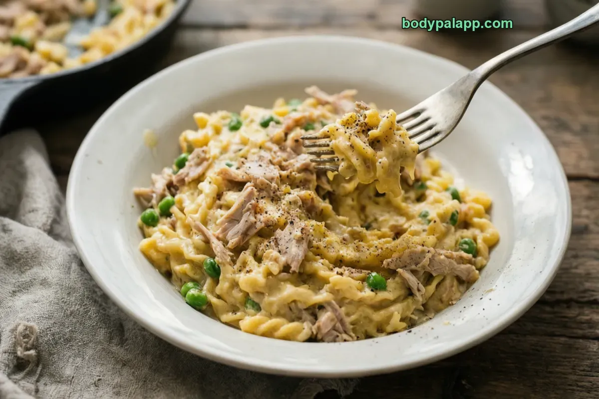 Tuna helper, packaged, per label