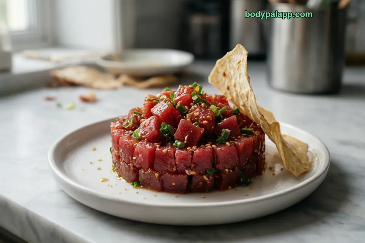 Tuna tartare, yellowfin, raw