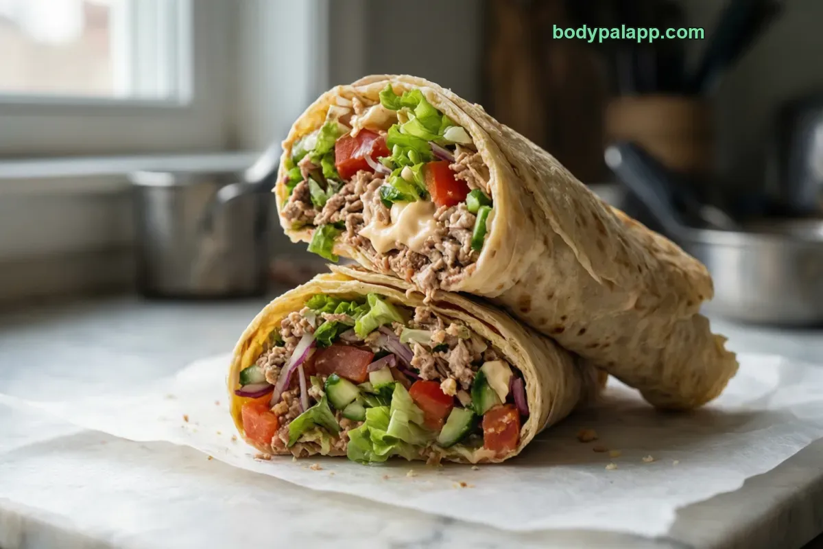 Subway tuna wrap, as served