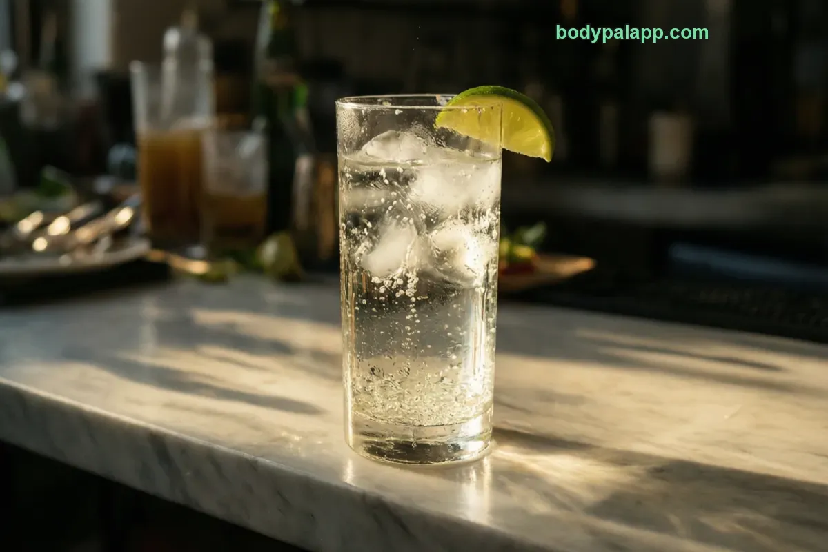 Vodka and soda, mixed drink, club soda