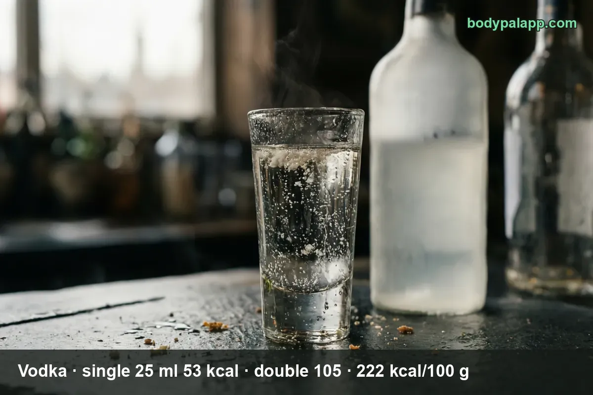 Vodka - 53 kcal a single shot