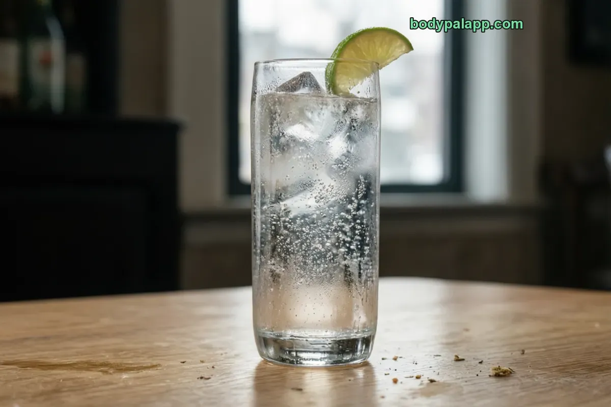 Vodka seltzer, vodka, 80 proof, plain seltzer