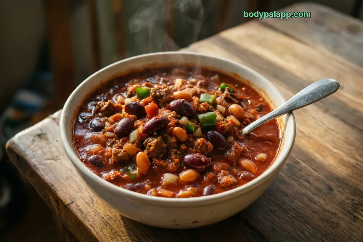 Wendy's chili, chili with beans