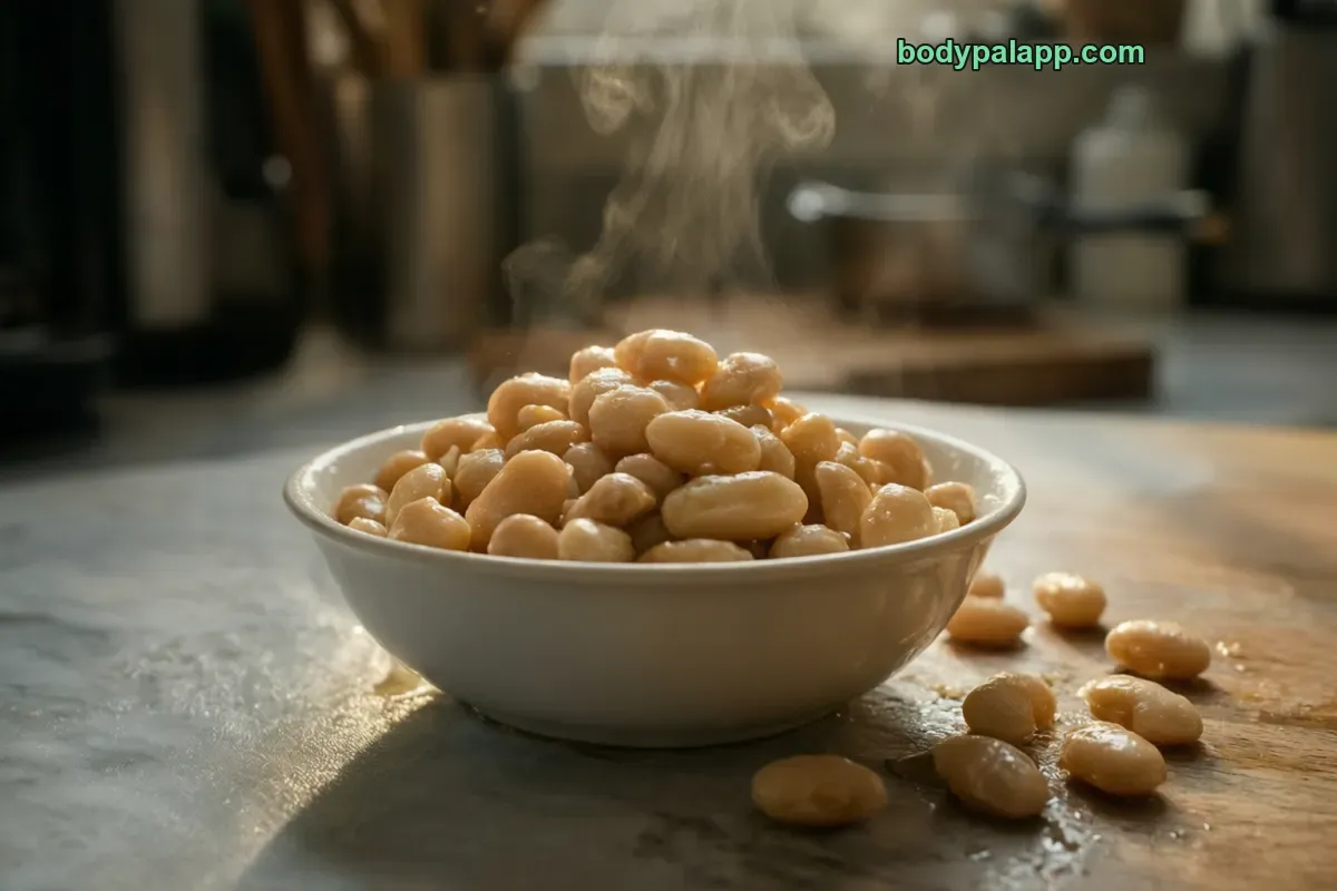 White beans, boiled, unsalted