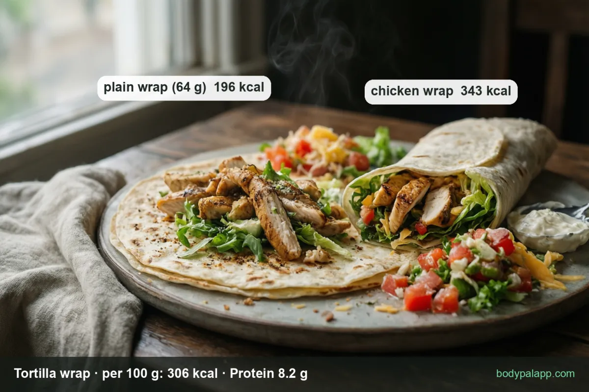 Tortilla wrap variants calories comparison